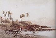 John varley jnr Old Portuguese Fort near Bombay USA oil painting artist